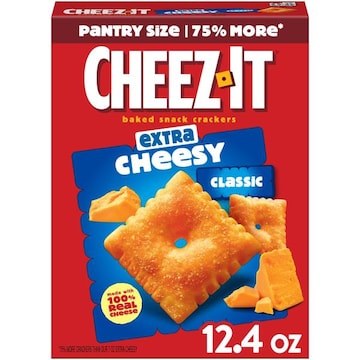 Cheez-It Cheese Crackers Extra Cheesy, Baked Snack Crackers