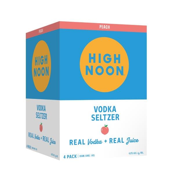 High Noon Peach Vodka Hard Seltzer 355ml Can 4pk | Publix Super