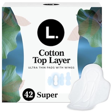 L. Ultra Thin Pads, Organic Cotton Top Layer, Super, 42 Ct