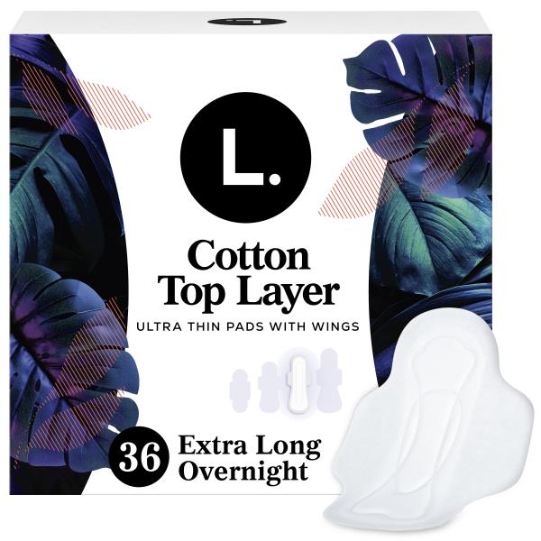 L. Pads, Extra Long, Overnight, 100 Pure Cotton Publix Super Markets