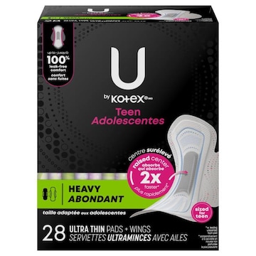 U by Kotex Teen Ultra-Thin Heavy Pads + Wings