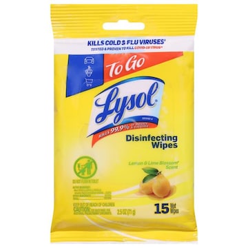 LYSOL® Disinfecting Wipes, Lemon & Lime Blossom Scent, To Go