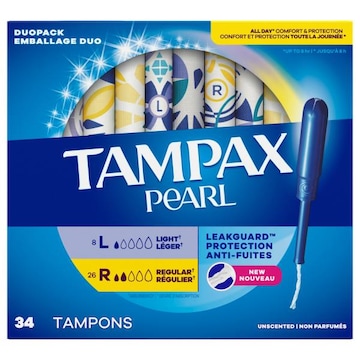Tampax Pearl Light/Regular Unscented Tampons Duopack