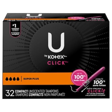 U by Kotex Click Compact Super Plus Unscented Tampons