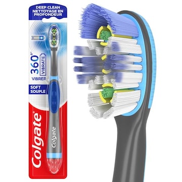 Colgate 360 Total Advanced Floss Tip Sonic Powered Vibrating Toothbrush, Soft