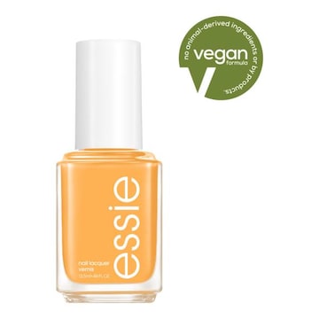 Essie  salon-quality nail polish, vegan, bright yellow Check Your Baggage