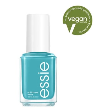 Essie  salon-quality nail polish, vegan, aqua blue In The Cab-ana