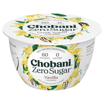 Chobani Greek Yogurt, Nonfat, Zero Sugar, Vanilla