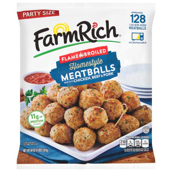 Farm Rich Meatballs, Flame Broiled, Homestyle, Party Size Publix Super Markets