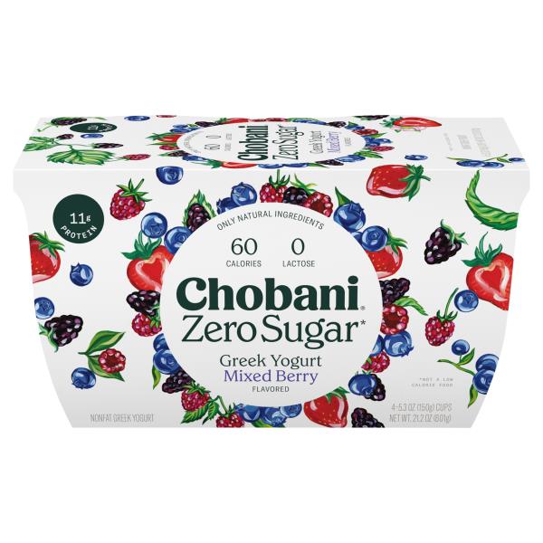 Chobani Greek Yogurt, Nonfat, Zero Sugar, Mixed Berry Publix Super