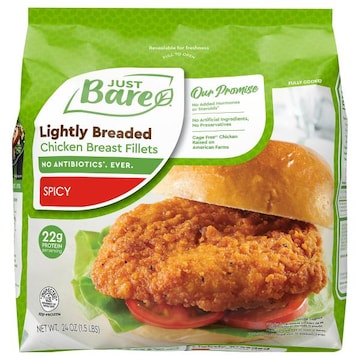 Just Bare® Fully Cooked Lightly Breaded Chicken Breast Spicy Fillets