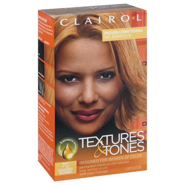 Clairol Textures & Tones Permanent Hair Color, Lightest Blonde 7G ...