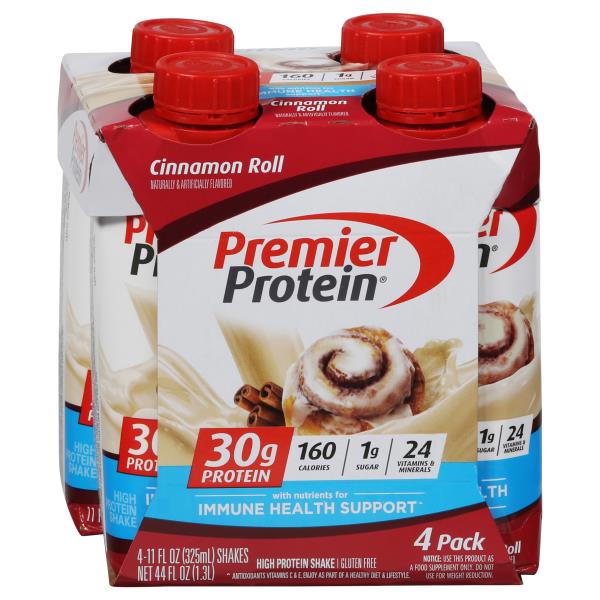 Premier Protein High Protein Shake, Cinnamon Roll, 4 Pack Publix