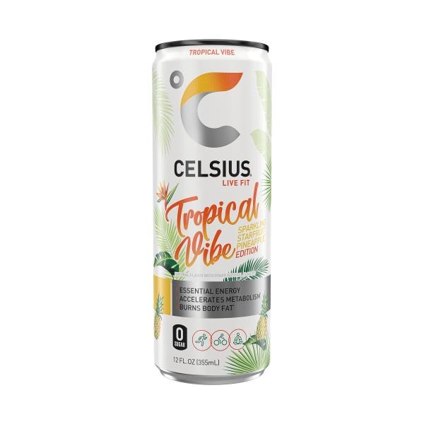 Celsius Tropical Vibe Energy Drink, Starfruit Pineapple Edition