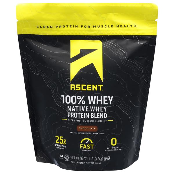 Ascent Protein Blend, Chocolate, 100 Whey Publix Super Markets