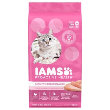 IAMS Proactive Health Premium Adult 1+ Years Sensitive Digestion & Skin with Turkey Cat Nutrition