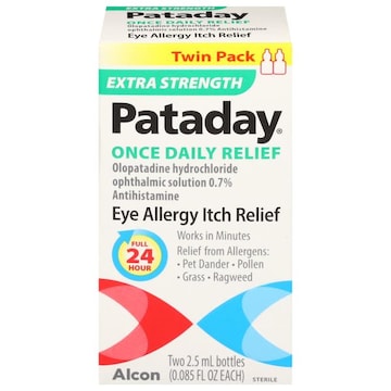 Pataday Eye Allergy Itch Relief, Extra Strength, Twin Pack