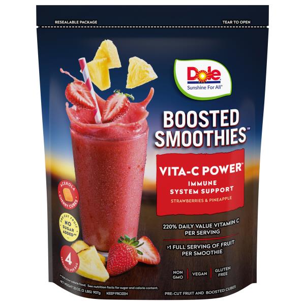 Dole Boosted Smoothies Strawberry + Pineapple Boosted Blends VitaC
