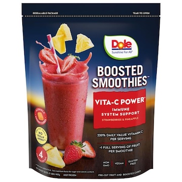 Dole Boosted Smoothies Strawberry + Pineapple Boosted Blends Vita-C Smoothie