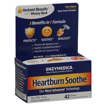 Enzymedica Heartburn Soothe, Chews, Vanilla-Orange Flavored