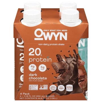Owyn Protein Shake, Non-Dairy, Dark Chocolate, 4 Pack