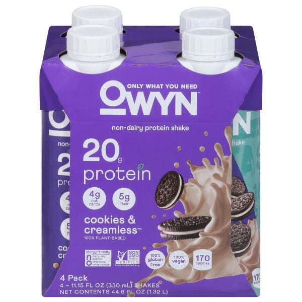Owyn Protein Shake, NonDairy, Cookies & Creamless, 4 Pack Publix