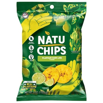 NatuChips Plantain Chips, Lime Flavored