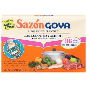 Goya Seasoning, No Salt Added, Coriander & Annatto, Jumbo Pak