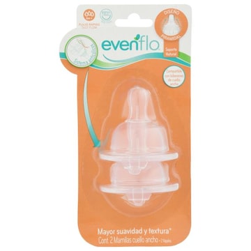 Evenflo Nipples, Fast Flow, 6 Months+