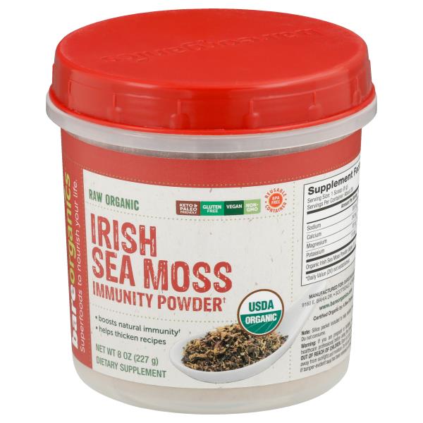 Bareorganics Irish Sea Moss Organic Raw Immunity Powder Publix