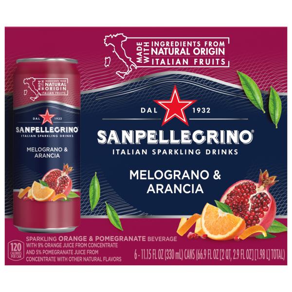 S.Pellegrino Sparkling Drinks, Italian, Melograno & Arancia