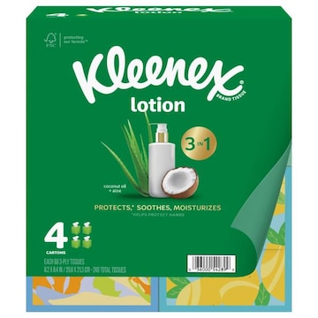 Kleenex Lotion 3-Ply Coconut + Aloe Tissues