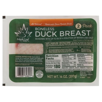 Maple Leaf Farms Duck Breast, Boneless, 2 Pack