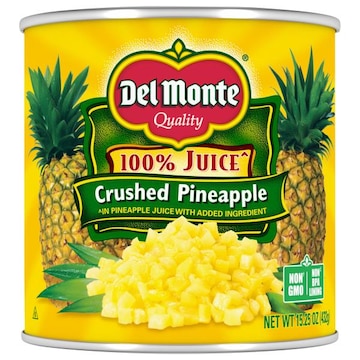 Del Monte 100% Juice Crushed Pineapple