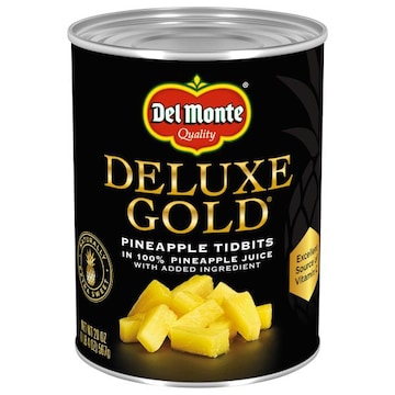Del Monte Deluxe Gold Pineapple Tidbits in 100% Pineapple Juice