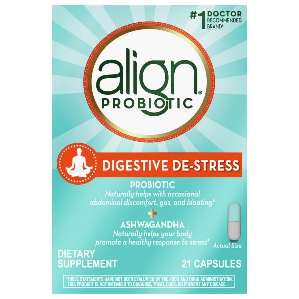 Align Probiotic Digestive DeStress, Probiotic + Ashwagandha, Capsules