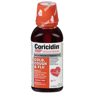 Coricidin HBP Cold, Cough & Flu, Maximum Strength, Cherry