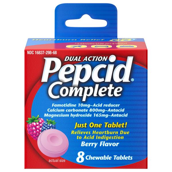 Pepcid Complete Heartburn Relief Dual Action Chewable Tablets Berry Flavor Publix Super Markets