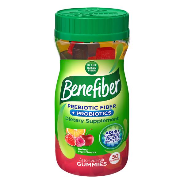 Benefiber Prebiotic Fiber Supplement Gummies With Probiotics For ...