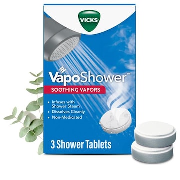 Vicks VapoShower, Dissolvable Shower Tablets, Soothing Non-Medicated Vicks Vapors, 3 Ct