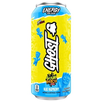 Ghost Energy Drink, Zero Sugar, Blue Raspberry, Sour Patch Kids