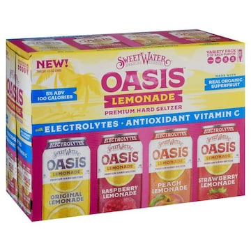 Sweet Water Brewing Company Oasis Hard Seltzer, Premium, Lemonade, Variety Pack