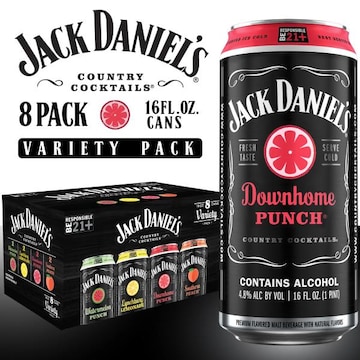 Jack Daniel'S Country Cocktail Malt Variety Pack Jack Daniel's Country Cocktails Variety Pack, 8 Pack, 16 fl oz Aluminum Can, 4.8% ABV, Domestic Flavored Malt Beverage