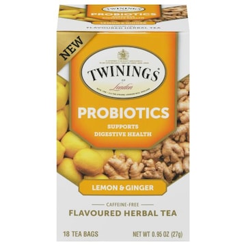 Twinings Herbal Tea, Probiotics, Lemon & Ginger, Tea Bags