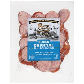 Holmes Smokehouse Sausage, Small Batch, Original, Sliced