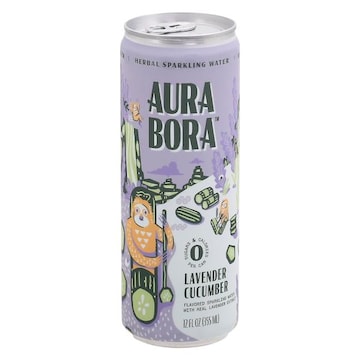 Aura Bora Sparkling Water, Herbal, Lavender Cucumber
