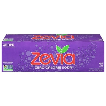 Zevia Soda, Zero Calorie, Grape