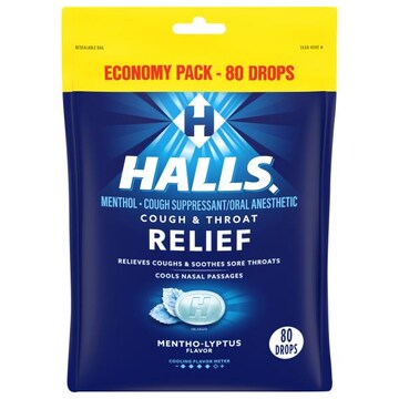 Halls Drops Mentho-Lyptus Flavor Cough & Throat Relief