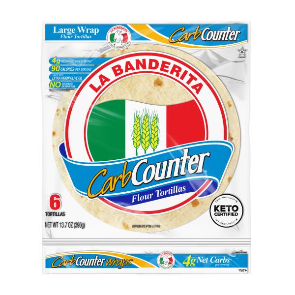 La Banderita Carb Counter CarbCounter 10" Flour Tortillas, Keto