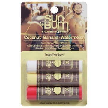 Sun Bum Sunscreen Lip Balm, Broad Spectrum SPF 30, 3 Pack